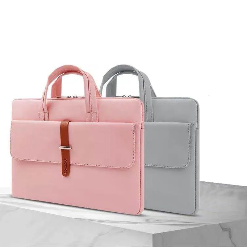 15-15.6 Inch Pink Pu Waterproof Laptop Bag - Durable and Stylish