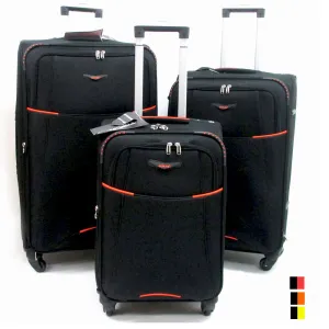 3 Pc Black Expandable Spinner Rolling Suitcase Luggage Travel Set Carry On New !