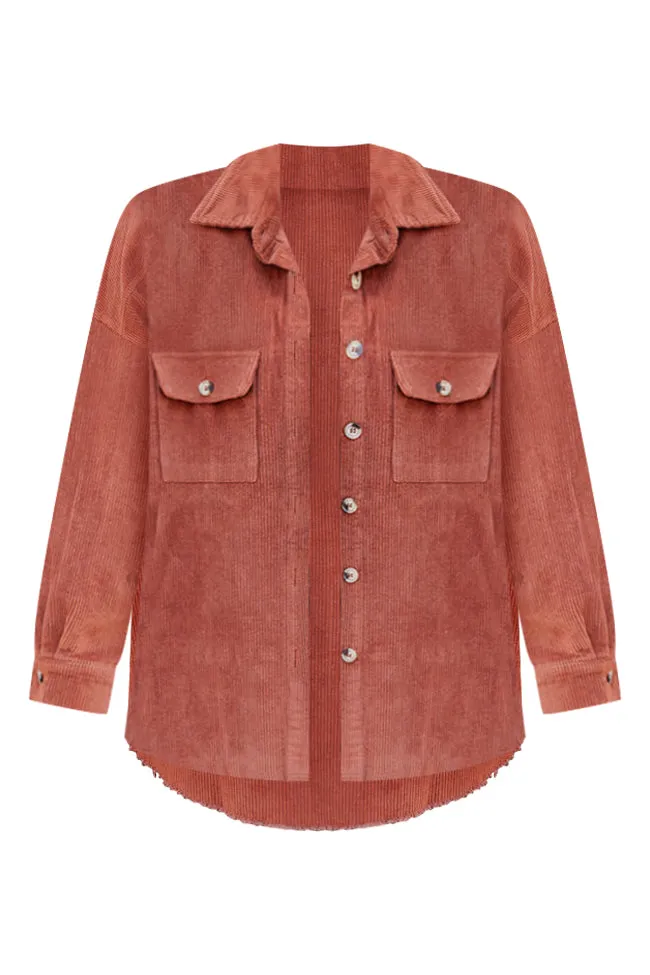 Carry On Camel Corduroy Shacket FINAL SALE