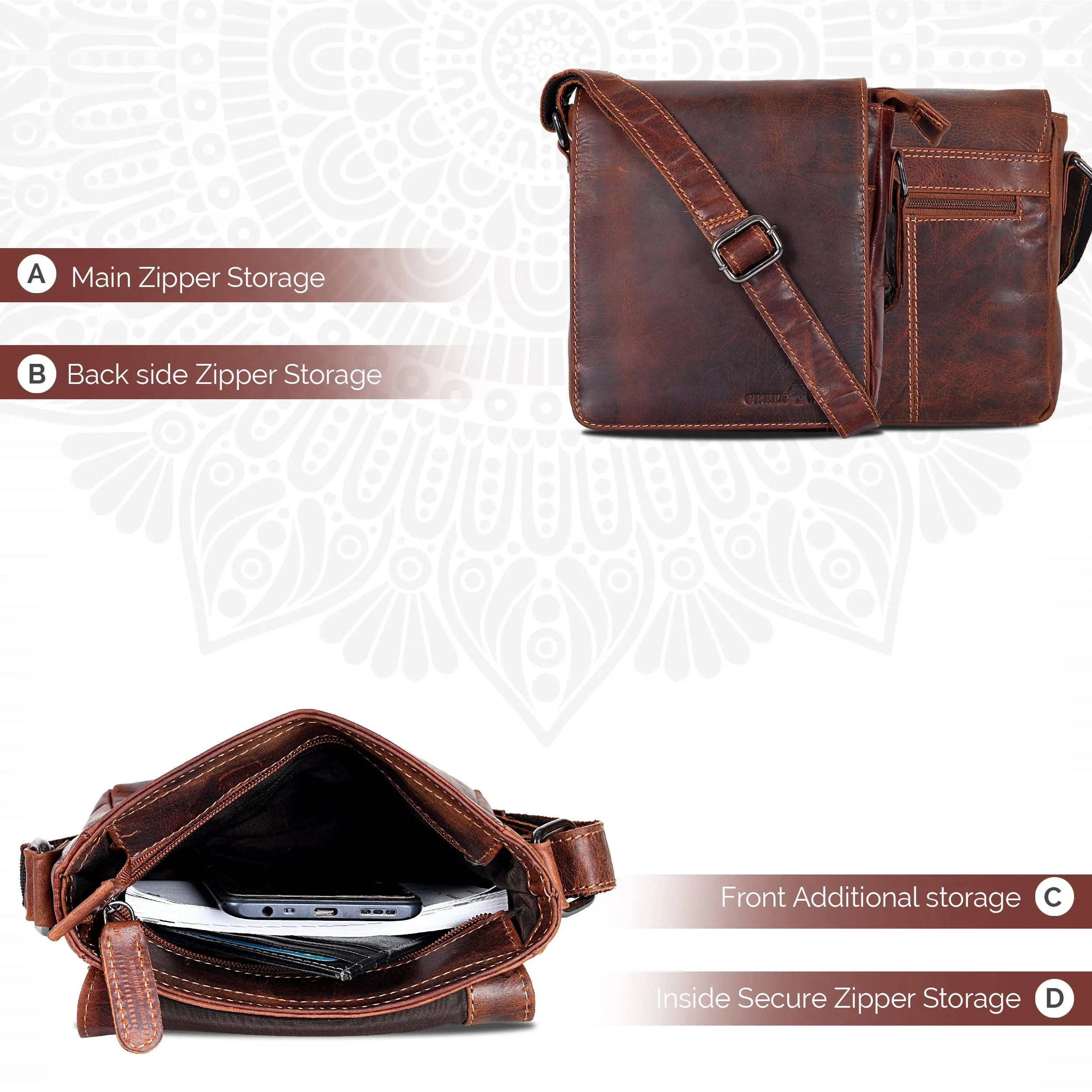 Greenwood Leather - Leather Shoulder Bag Luna