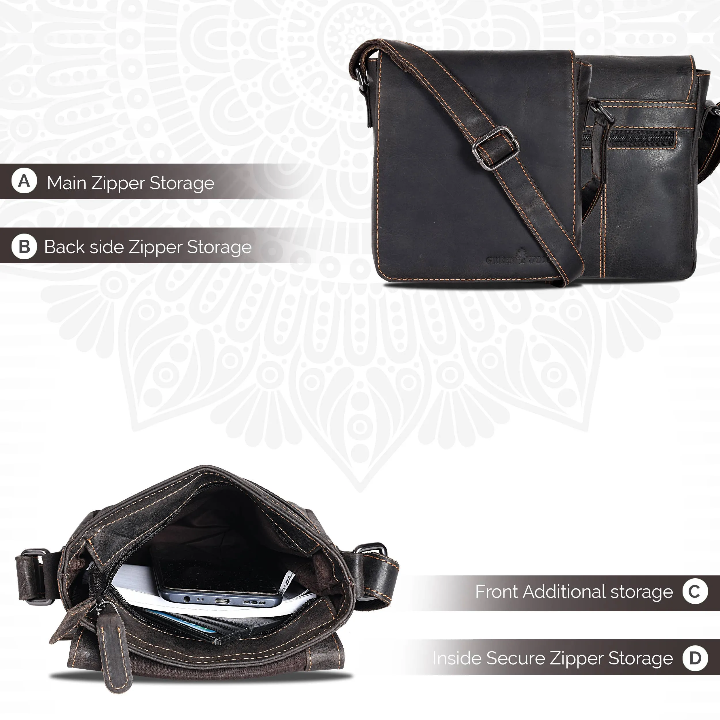 Greenwood Leather - Leather Shoulder Bag Luna
