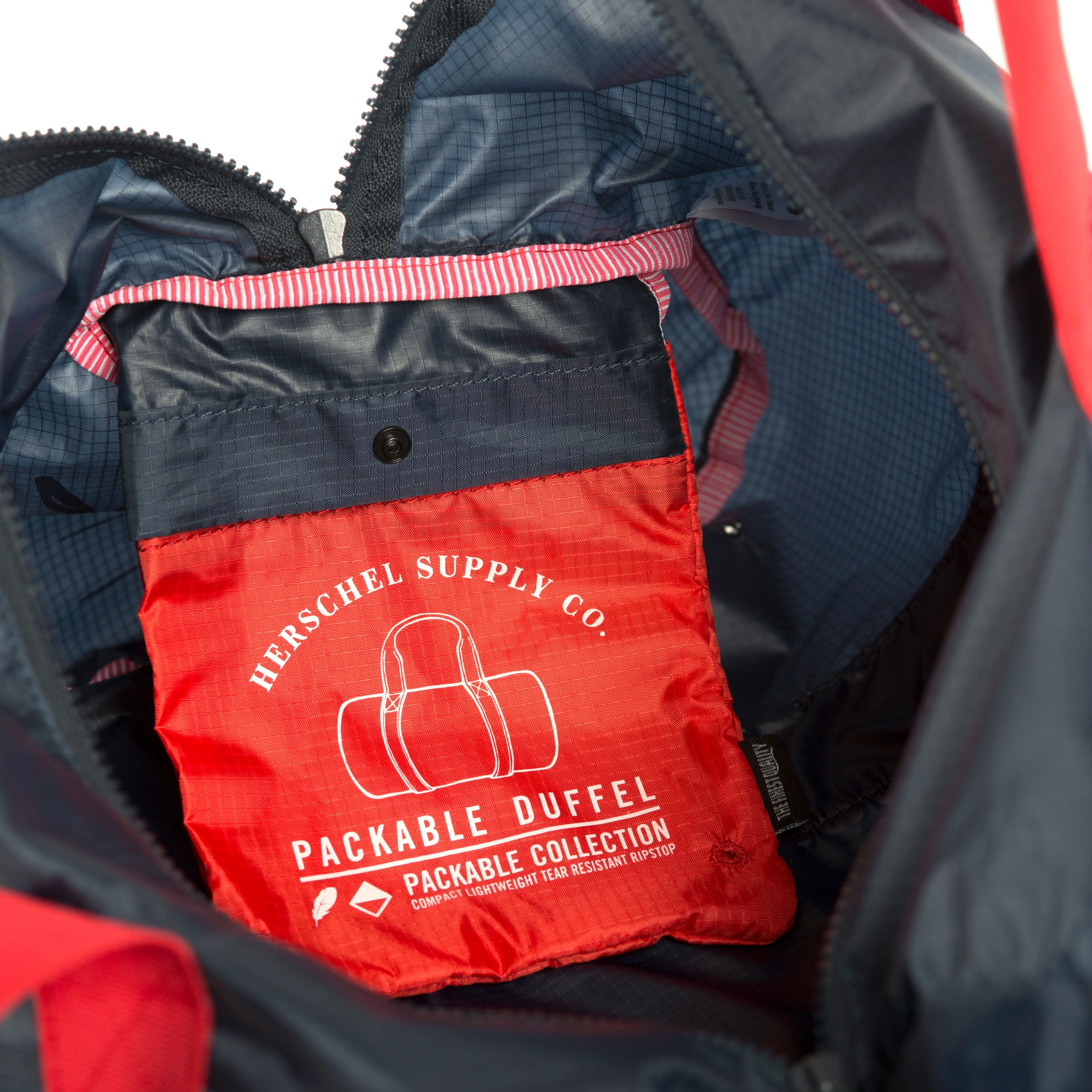 Herschel Supply Packable Duffel Bag - Navy/Red