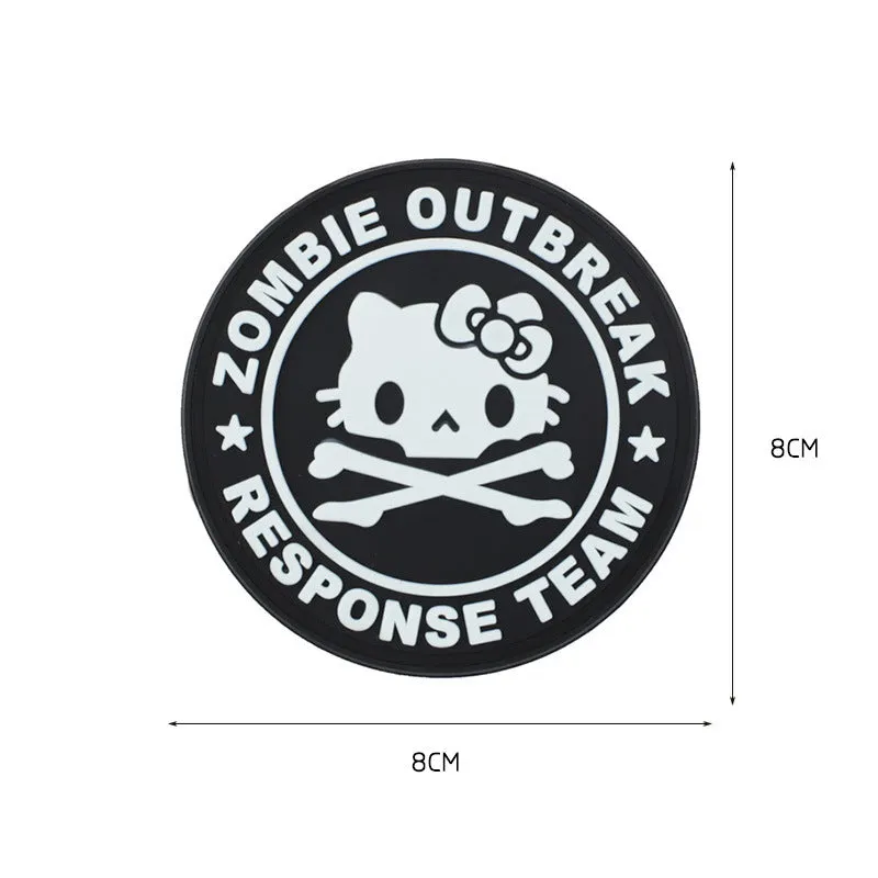 Kitty Zombie Outbreak Response Team - White and Black - PVC Patch