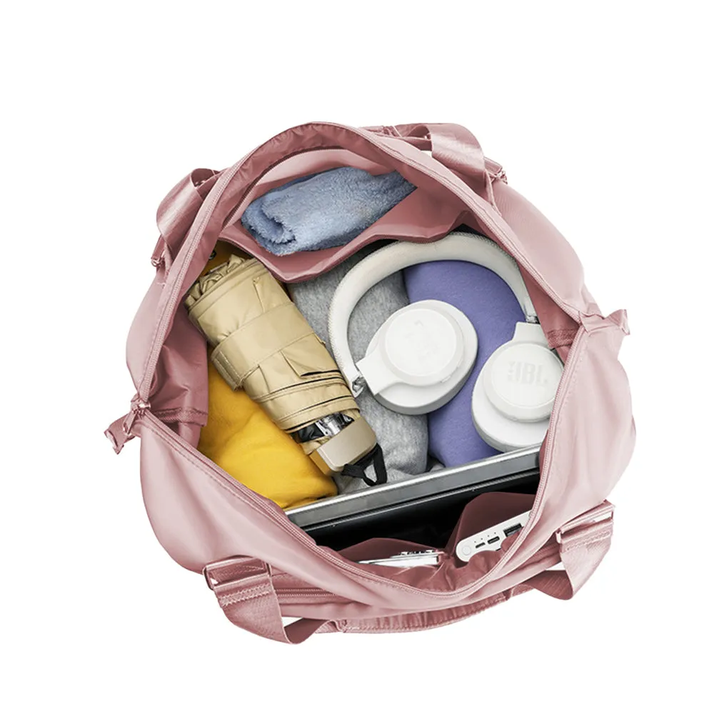 Large Capacity Folding Travel Bag Collapsible Travel Bag Expandable Water-resistant Duffel Bag Pink
