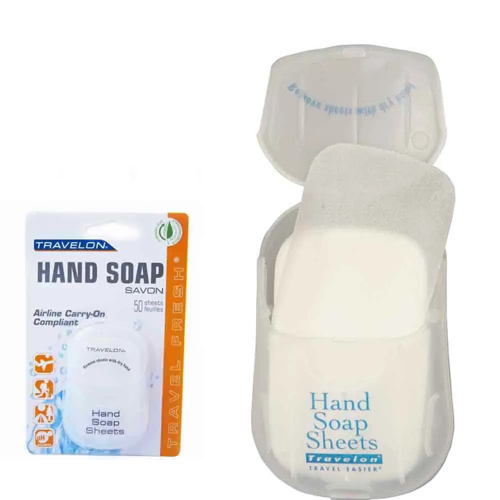 New Travel Hand Soap Sheet Paper 50 PC Travelon TSA OK Bath Airline Toiletry !!!