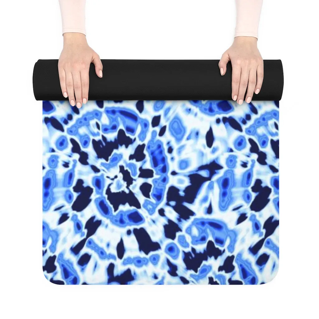 Rubber Yoga Mat-Blue Mosaic