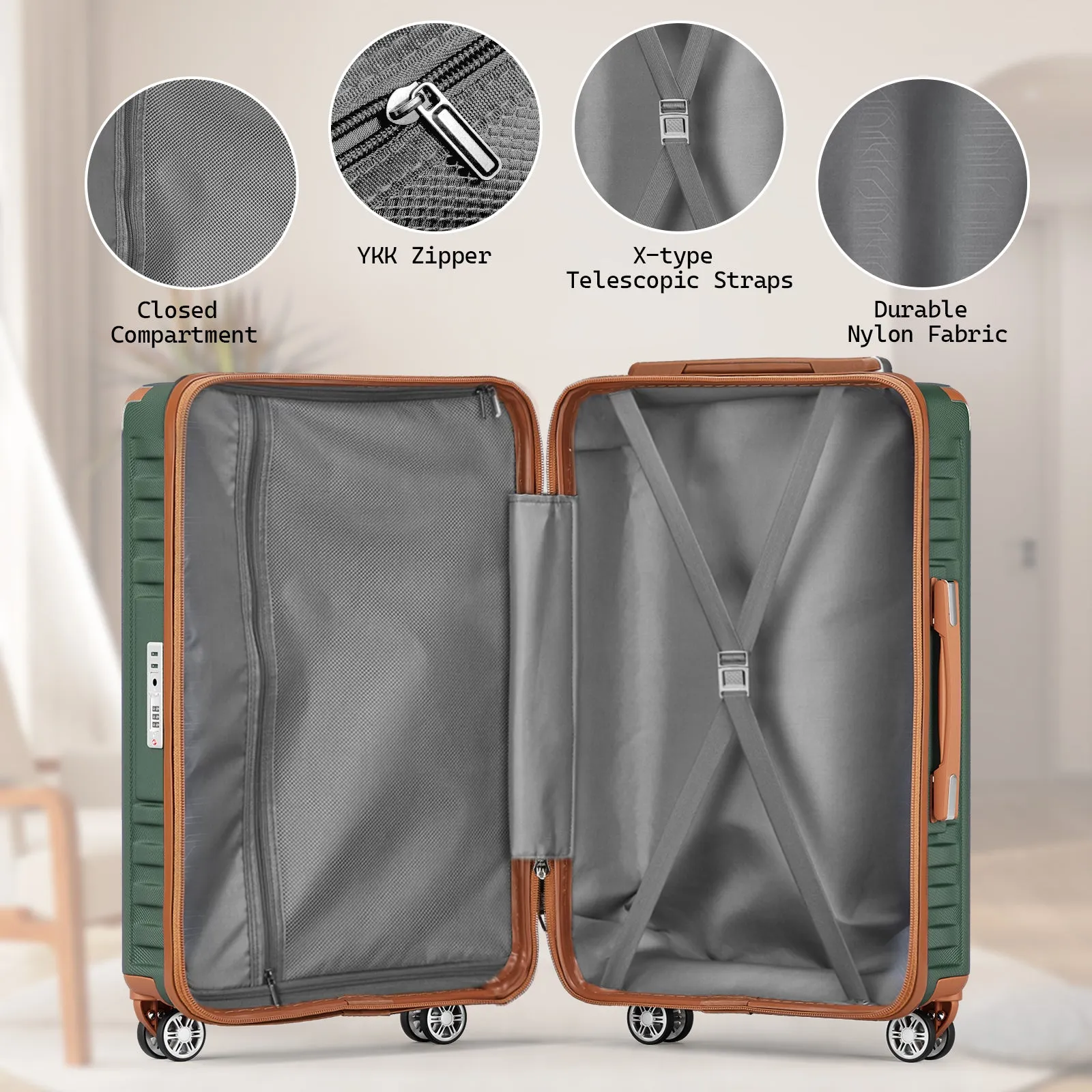 Weaving Pattern 5 Pieces Set Luggage Travel Suitcase TR002 New